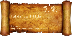 Takács Hilda névjegykártya
